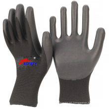 Guantes de protección de la mano del trabajo del trazador de líneas revestidos de la PU negra transparente de 13 galgas